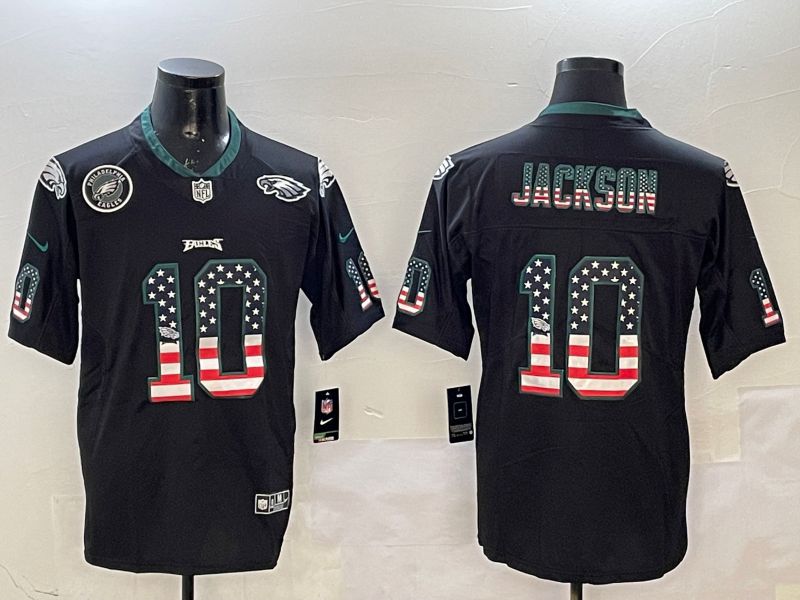 Men Philadelphia Eagles #10 Jackson Black National Flag 2025 Nike Limited NFL Jersey style 2114